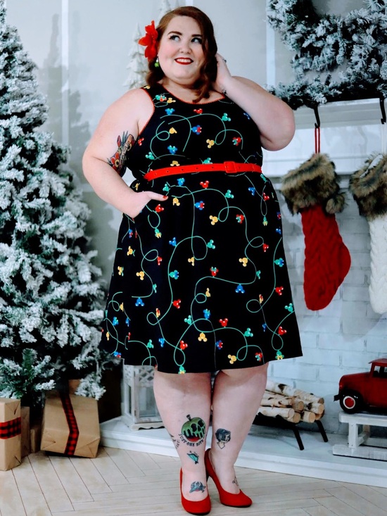 Loungefly Dresses & Skirts - Stitch Shoppe by Loungefly Mickey Christmas Lights Print Dress